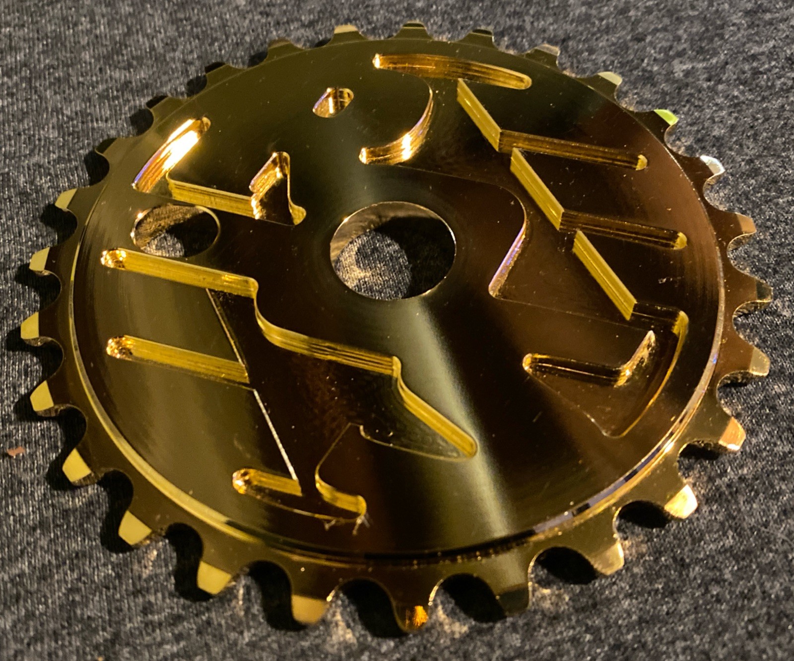 ROS 27T Sprocket BMX 24K Gold 19mm Bore Ride Out Supply