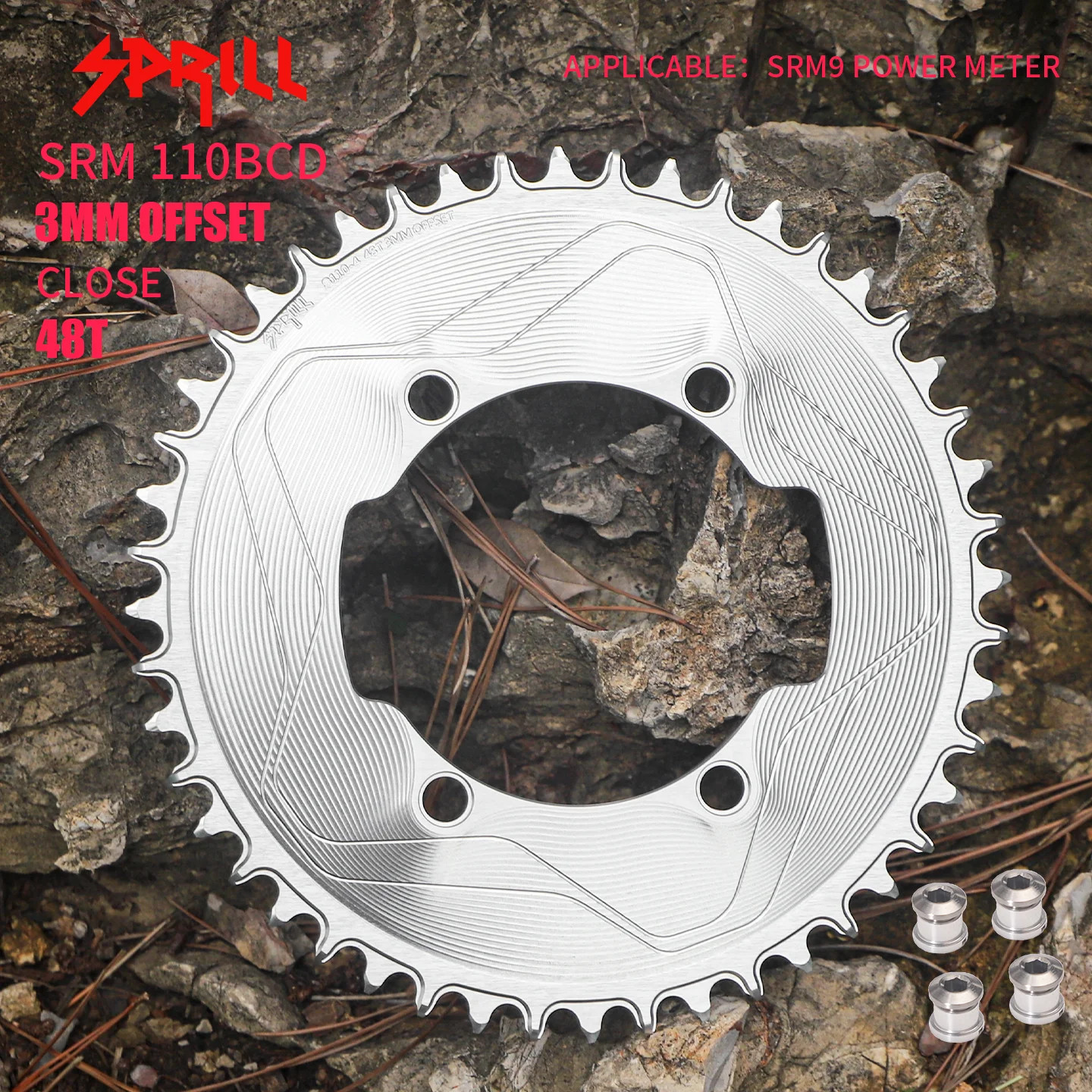 For SRM 9 Power Meter 3mm Offset Chainrings 110BCD FOR TT TRIATHLON Aero 56T-54T