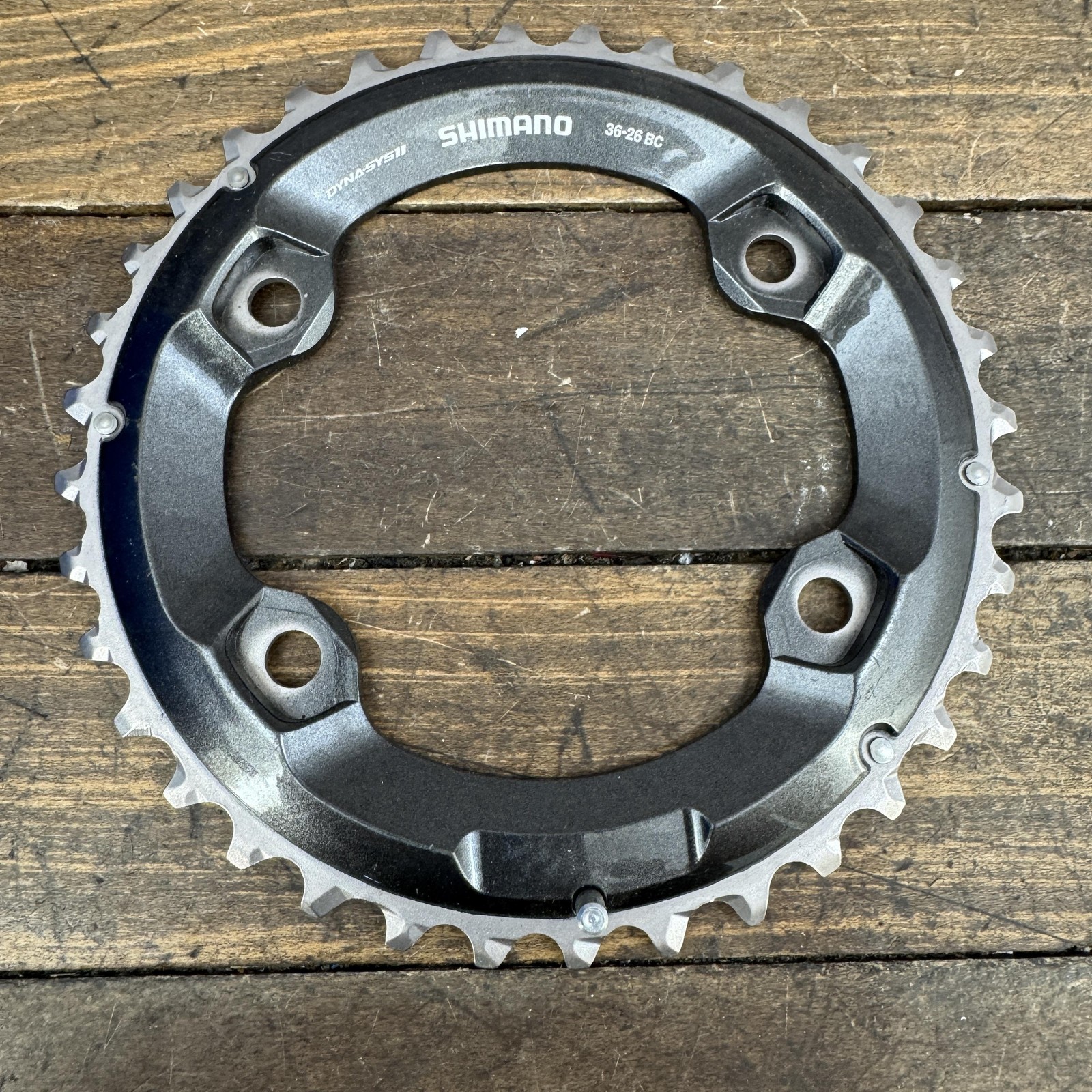 Shimano 36T Chainring DynaSys11 4-Arm Asymmetric Black MTB 36-26 BC Outer Ring