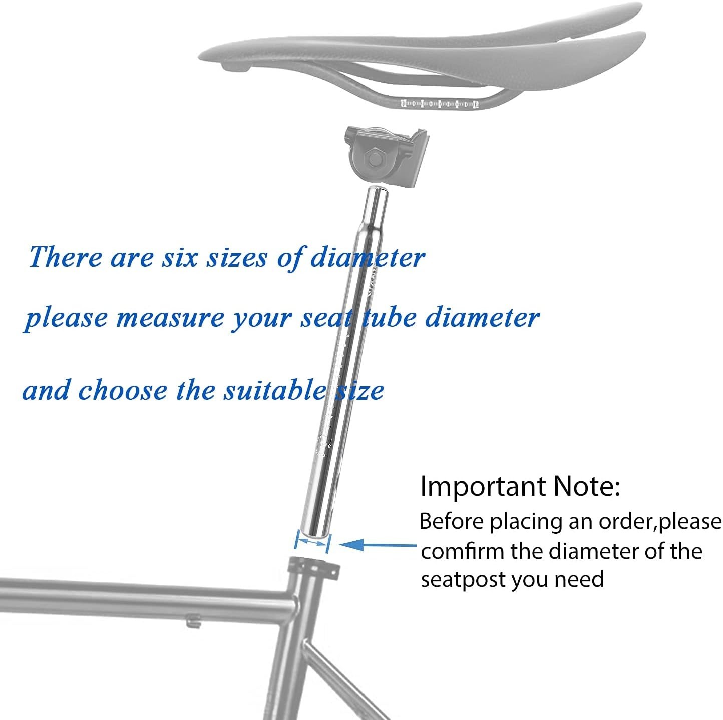 Polished Aluminum Bike Seat Post 350mm