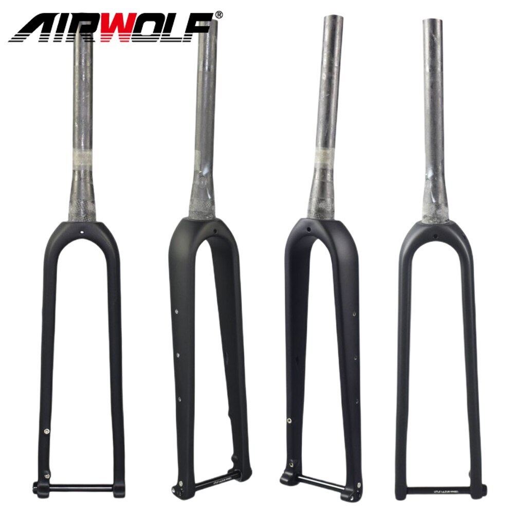 Carbon Gravel bike Rigid Fork Disc Brake 700C Thru Axle 100*12mm Road Bike Fork