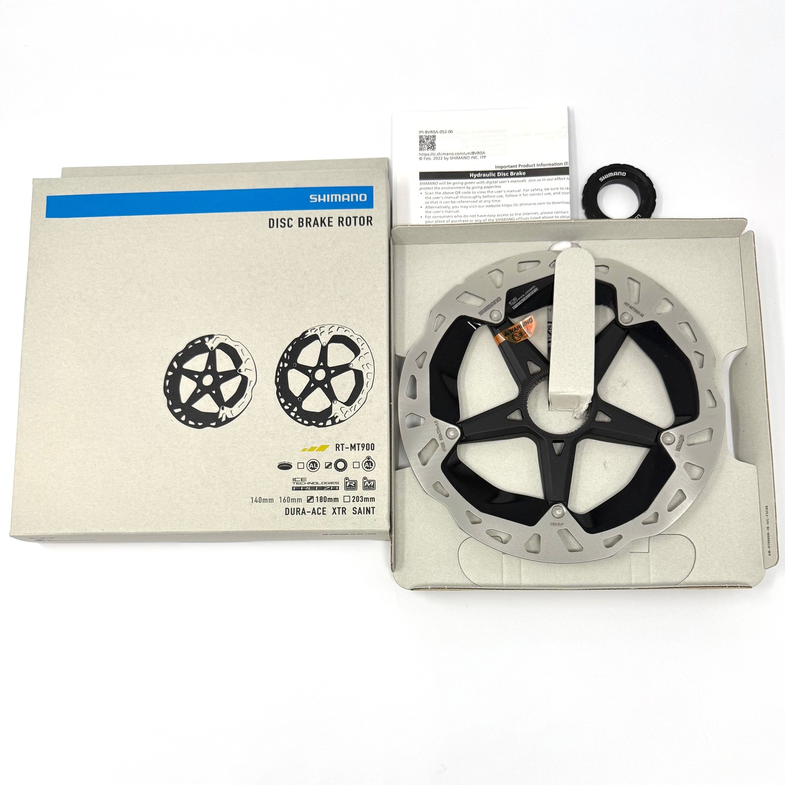 Shimano XTR RT-MT900 180mm Center Lock Disc Brake Rotor External Lockring