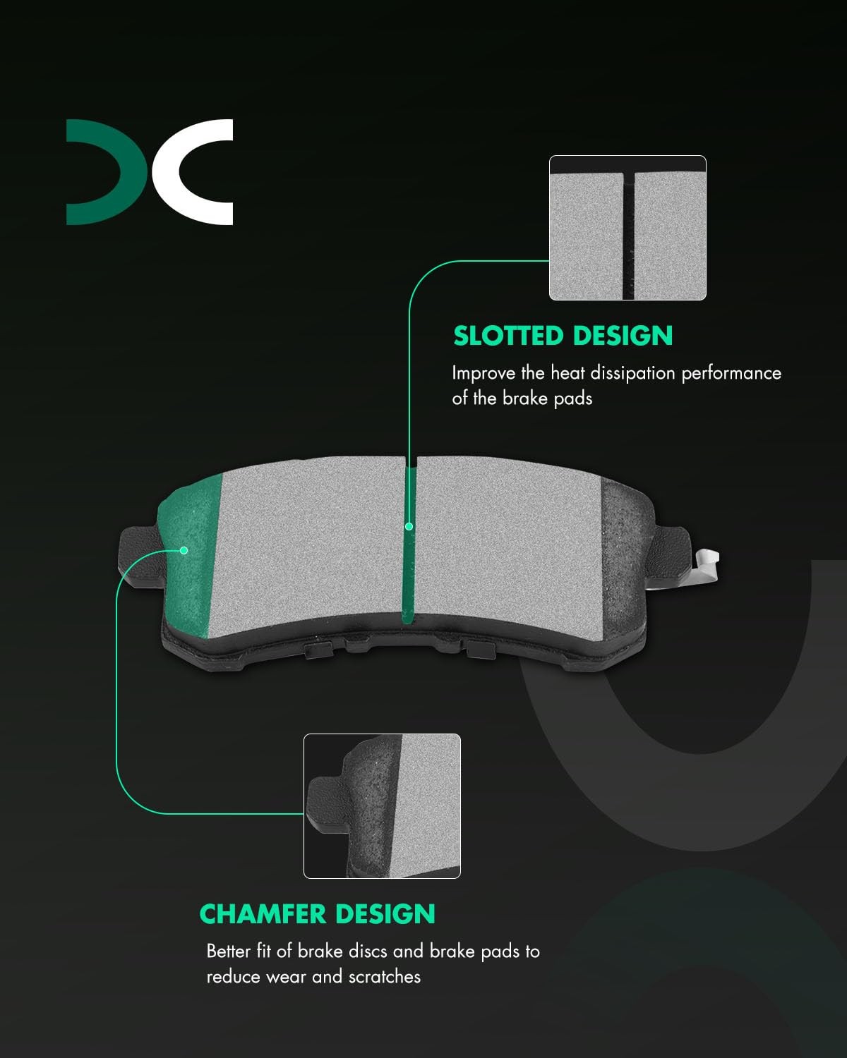 Scitoo D1509 D1510 Ceramic Brake Pads Sets W/Hardware Replacement For Infiniti