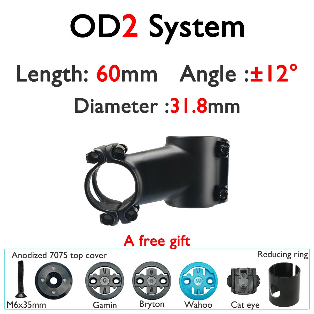 Road / Mountain Bike Carbon Stem 6° 12° 17° 60-120mm Fork Clamp Diameter 31.8mm