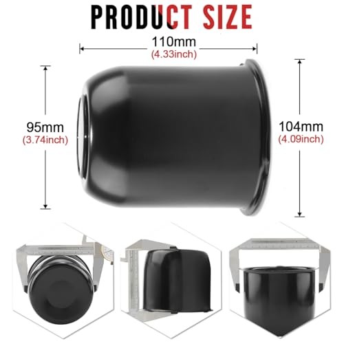 4 PCS 3.74in Stainless Steels Wheel 3.74″ Center Hole, 4.33″ Height Black