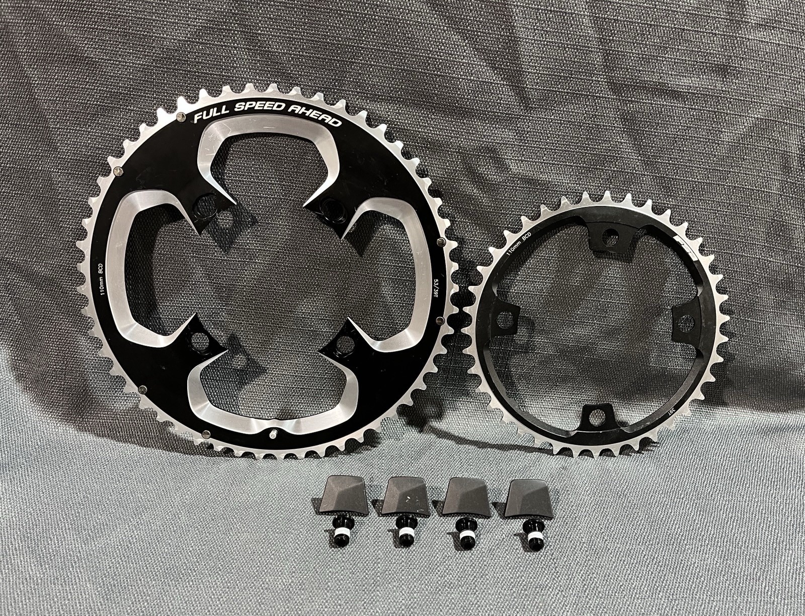 NOS FSA 53/39T 110mm ABS 4-Bolt Road Chainring Set K-Force SL-K 10/11s Bolts/Cap