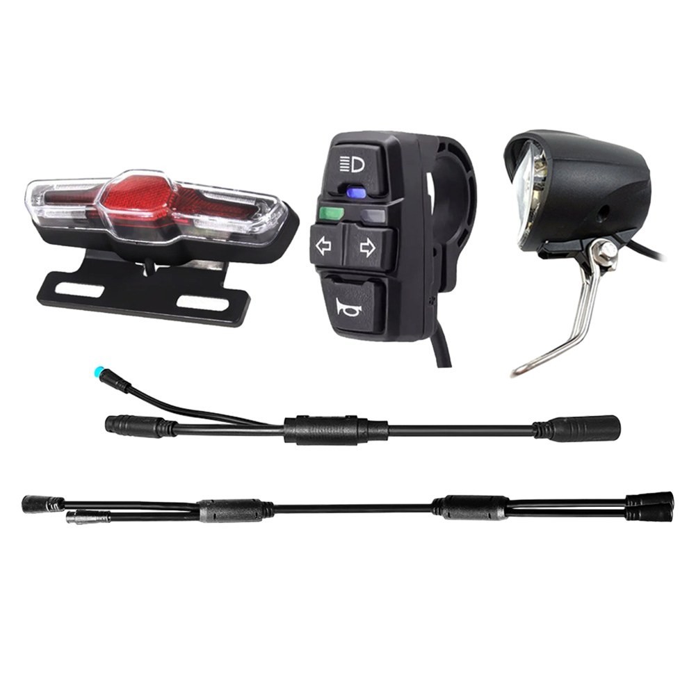 Ebike Waterproof Light Set with Headlight Taillights and Cable Integration