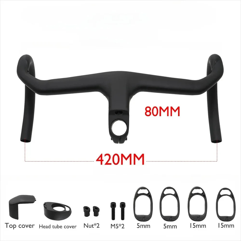 Carbon Fiber Aero Road Bike Integrated Handlebar with Stem Angle -7° Accessories