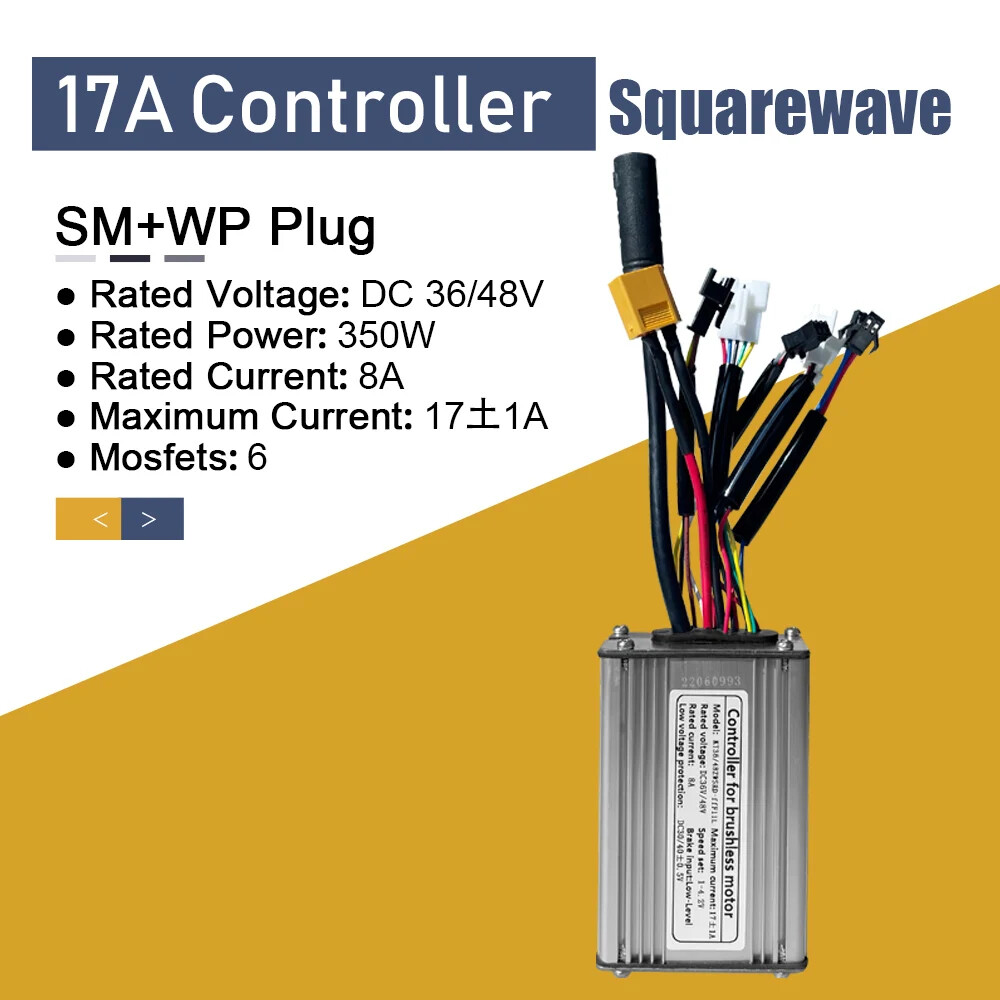 E-bike Squarewave/Sinewave Controller 36V/48V 15A-50A with Light Function