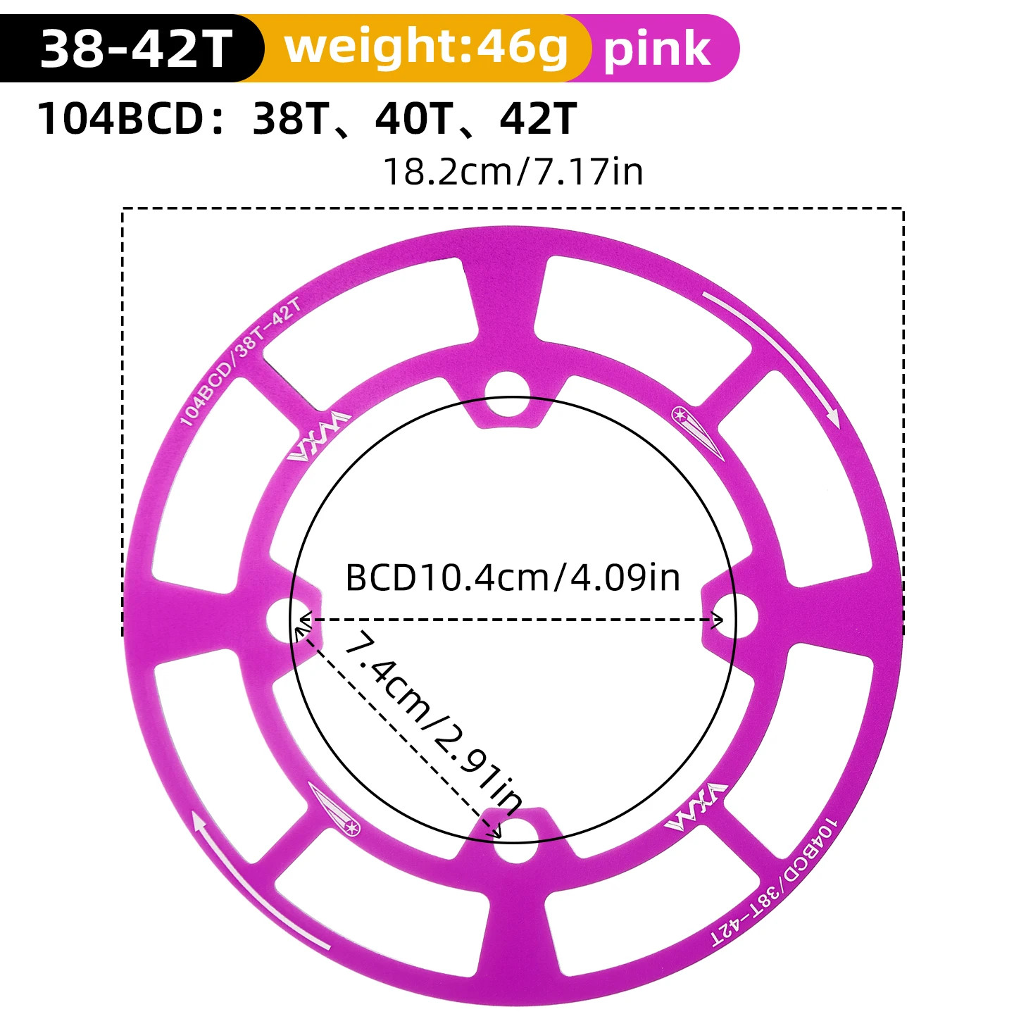 104BCD Bike Chainring Guard Crankset Protector 32-42T MTB Sprocket Cover
