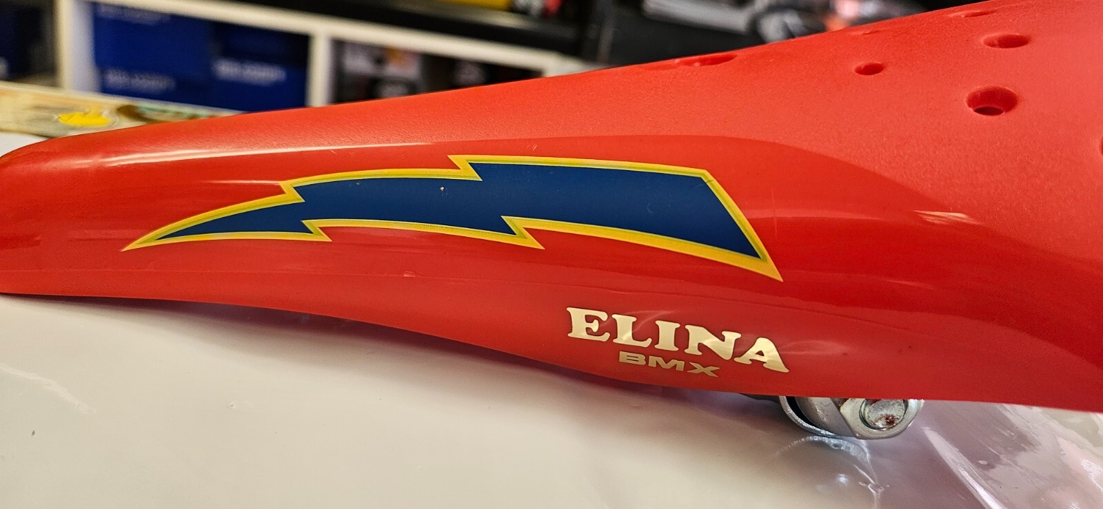 ELINA style red BMX BIKE SEAT LIGHTNING BOLT OLD SCHOOL SE GT JMC RL Diamondback