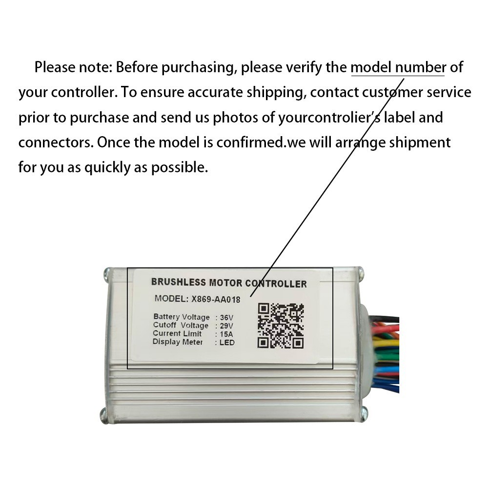 Brushless Motor Controller X869-AA018 36V 15A Electric Bike Conversion Kit LED