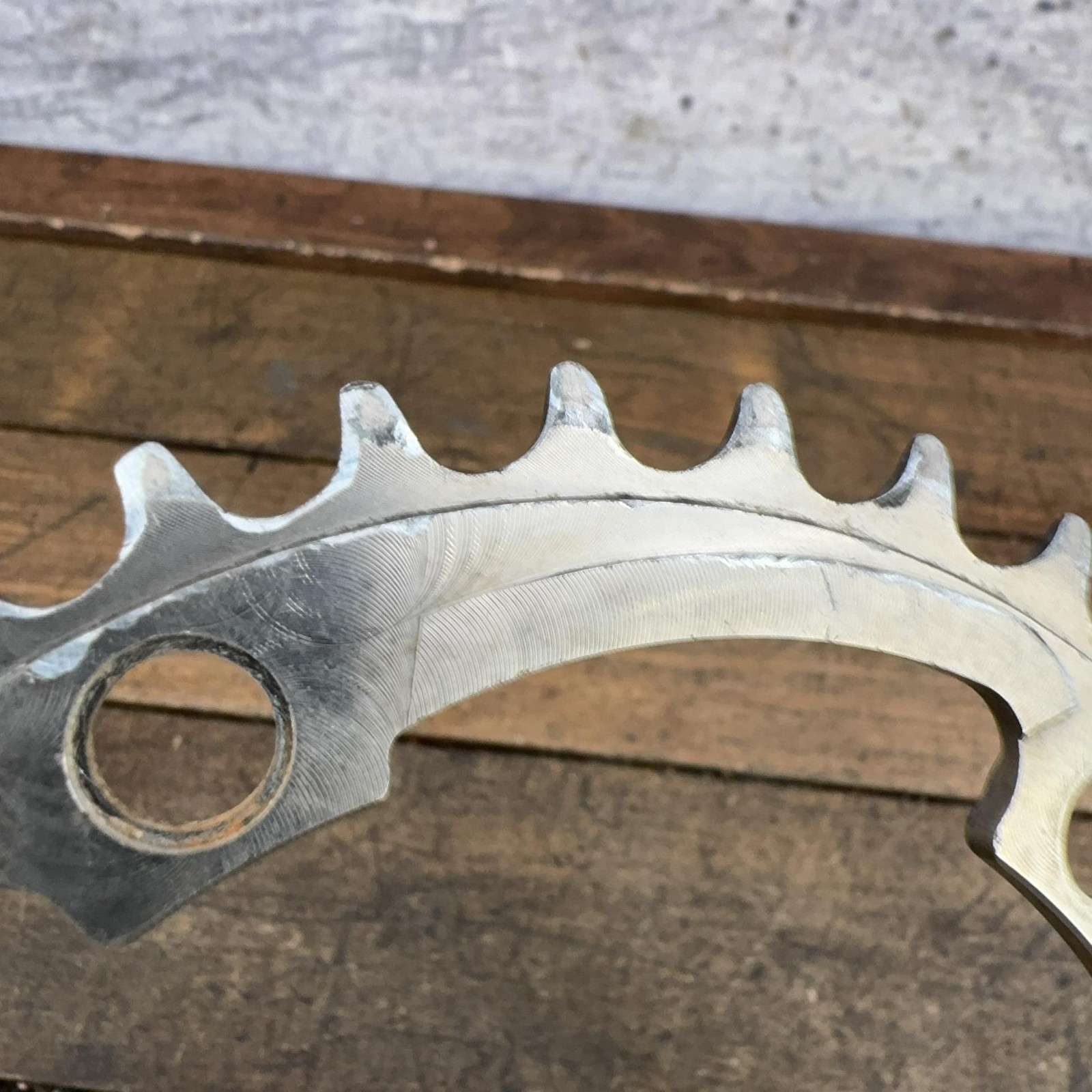Vintage REAL 34T Chainring 110 BCD 5-Arm Silver Aluminum Mountain Bike