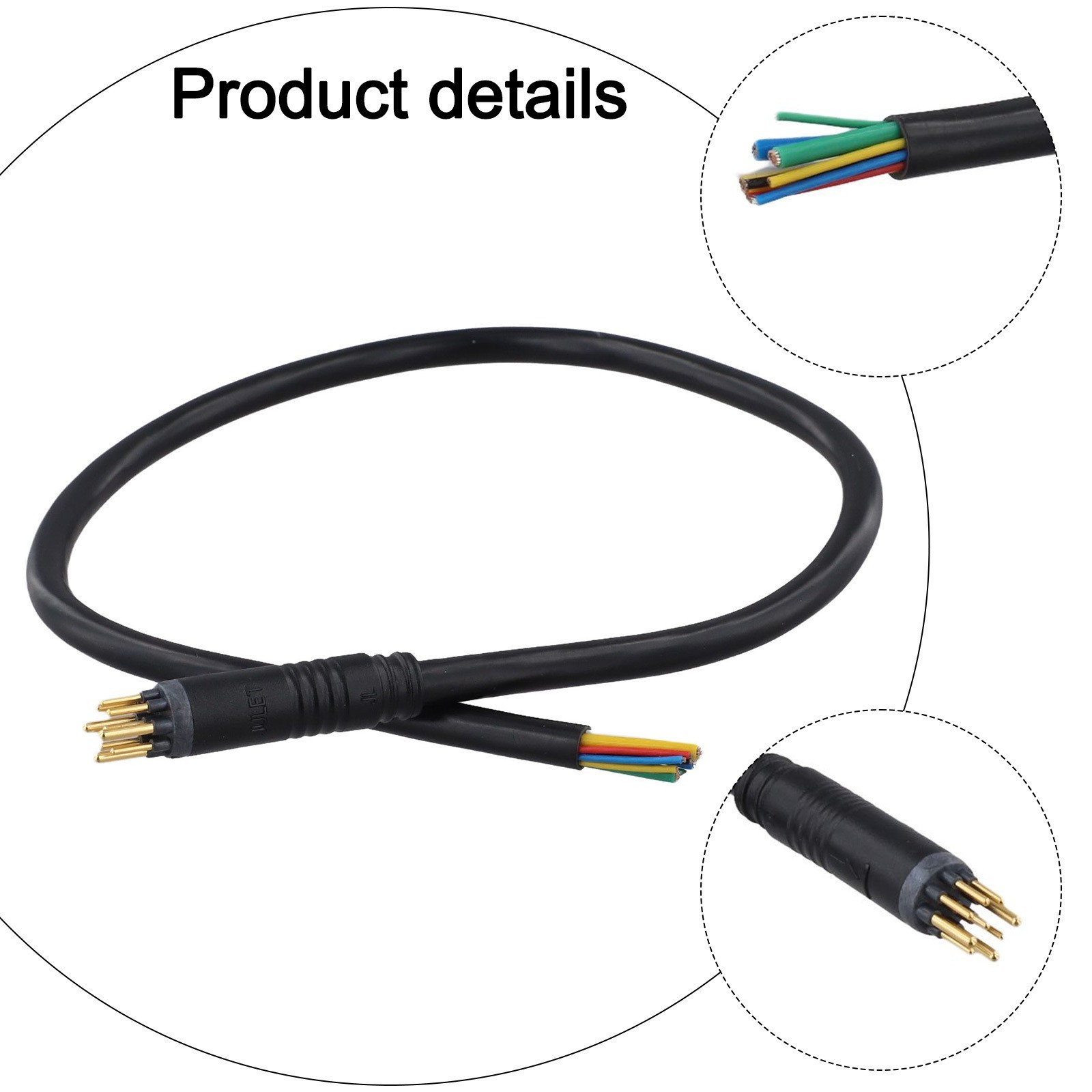 Ebike Motor Cable Black Pvc Material Compatible With 250W-1000W Motors