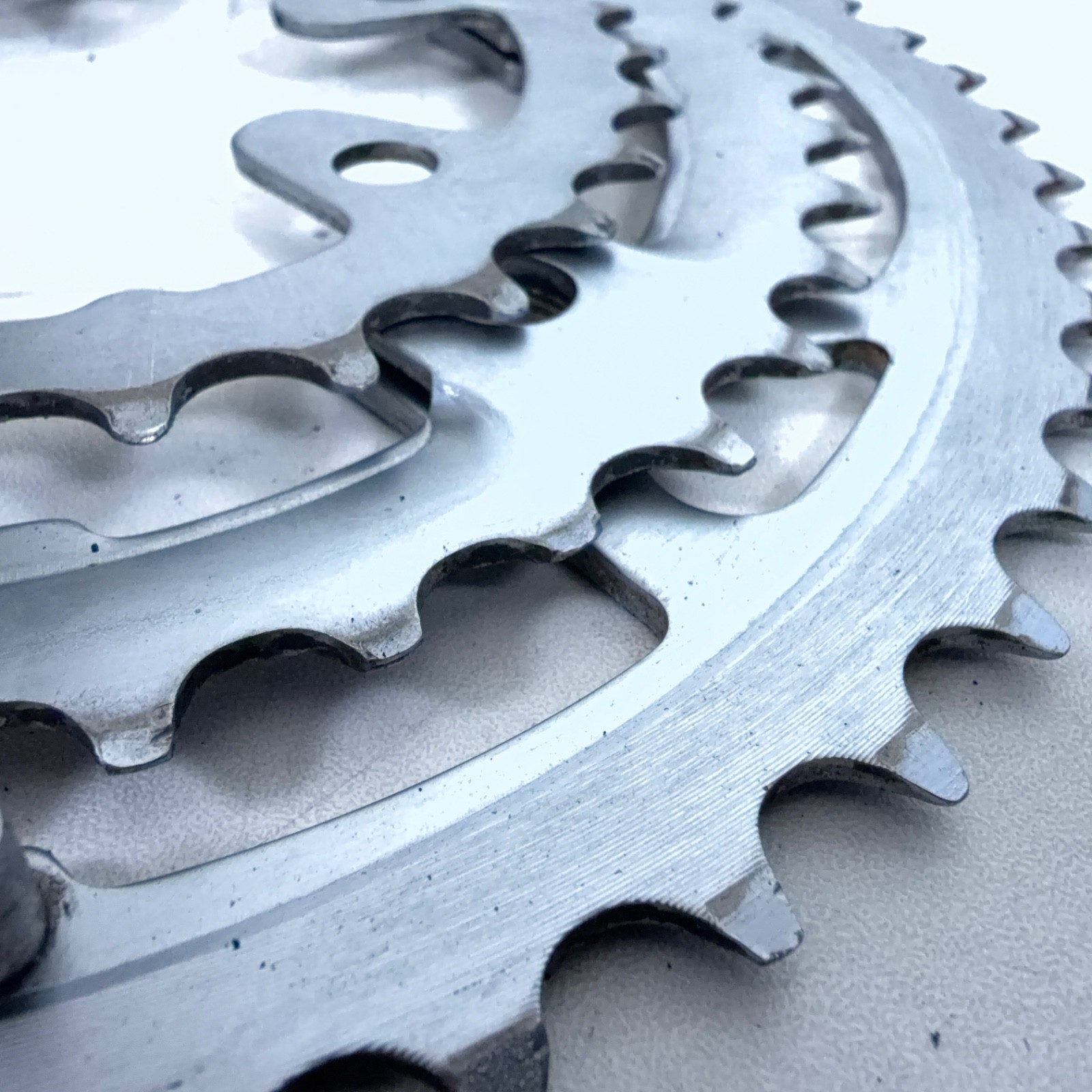 Shimano Biopace Steel Triple Chainring Set 48/38/28 Suberglide-B 110/74 BCD