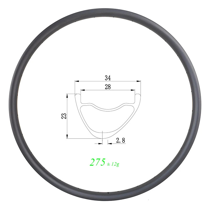 29er MTB XC Asymmetric Clincher Tubeless Carbon Rims Mountain Bicycle Wheels