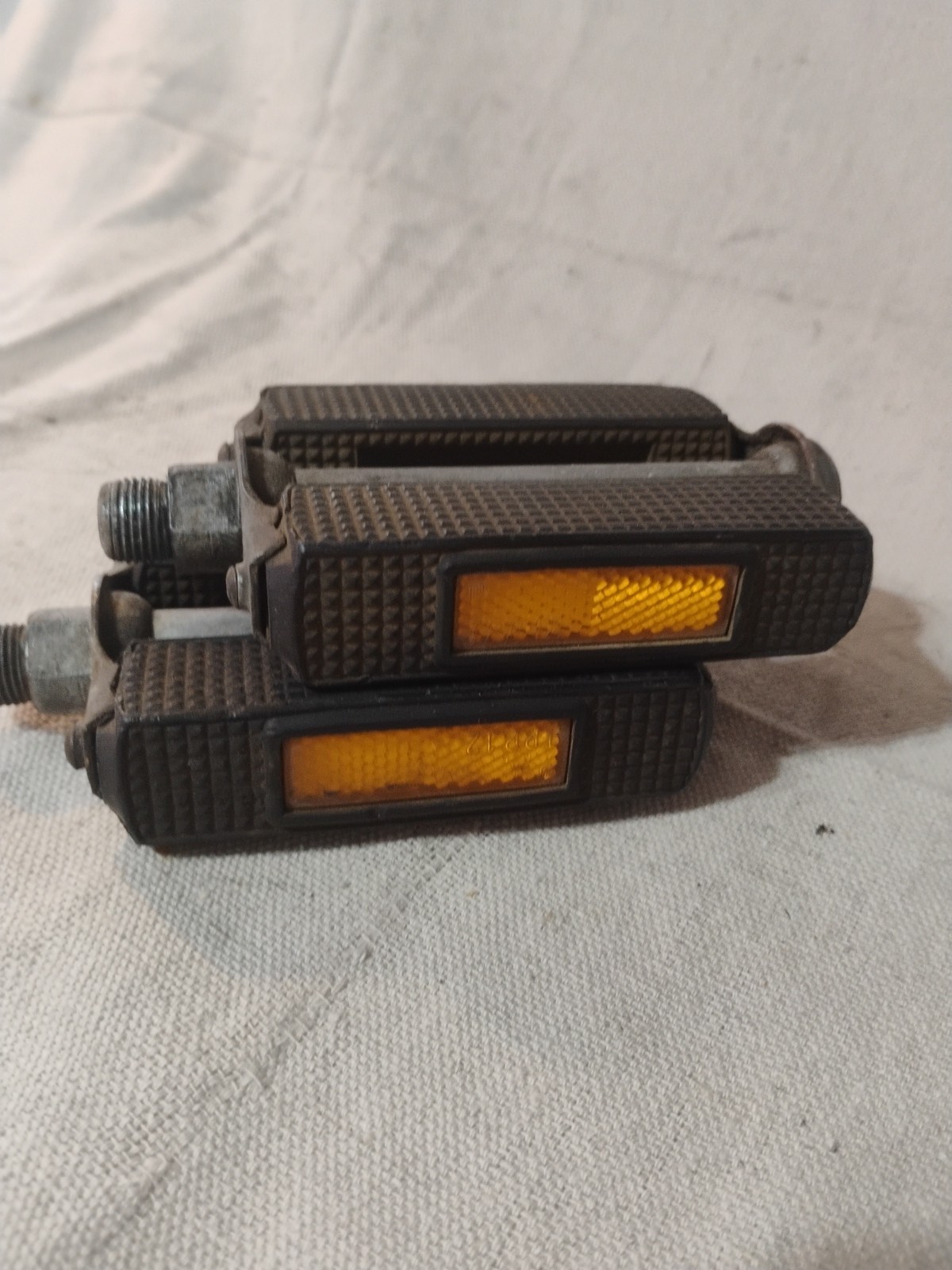Vintage Black Rubber Block Platform Pedals With Reflectors Made In Germany 9/16″