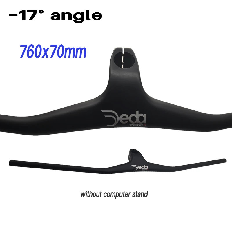 -17 Degrees Carbon Bike MTB Integrated Handlebar With Stem 60-120mm 600-800mm