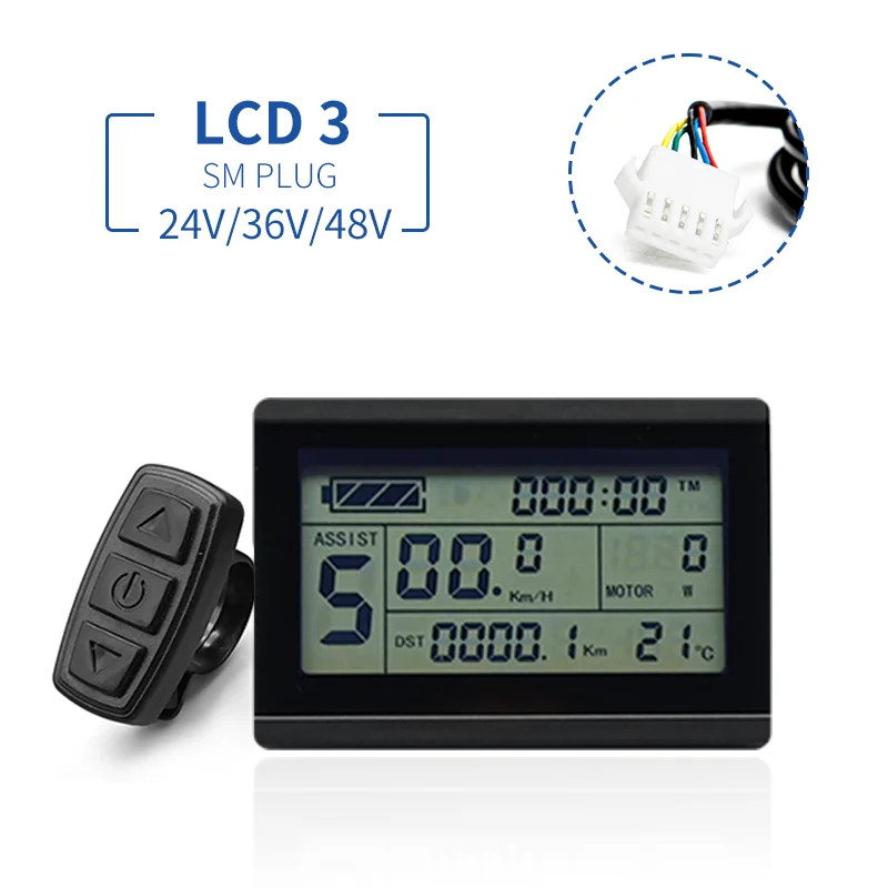 Electric Bicycle Display 24V 36V 48V 72V SM/Waterproof for Ebike Conversion Kit