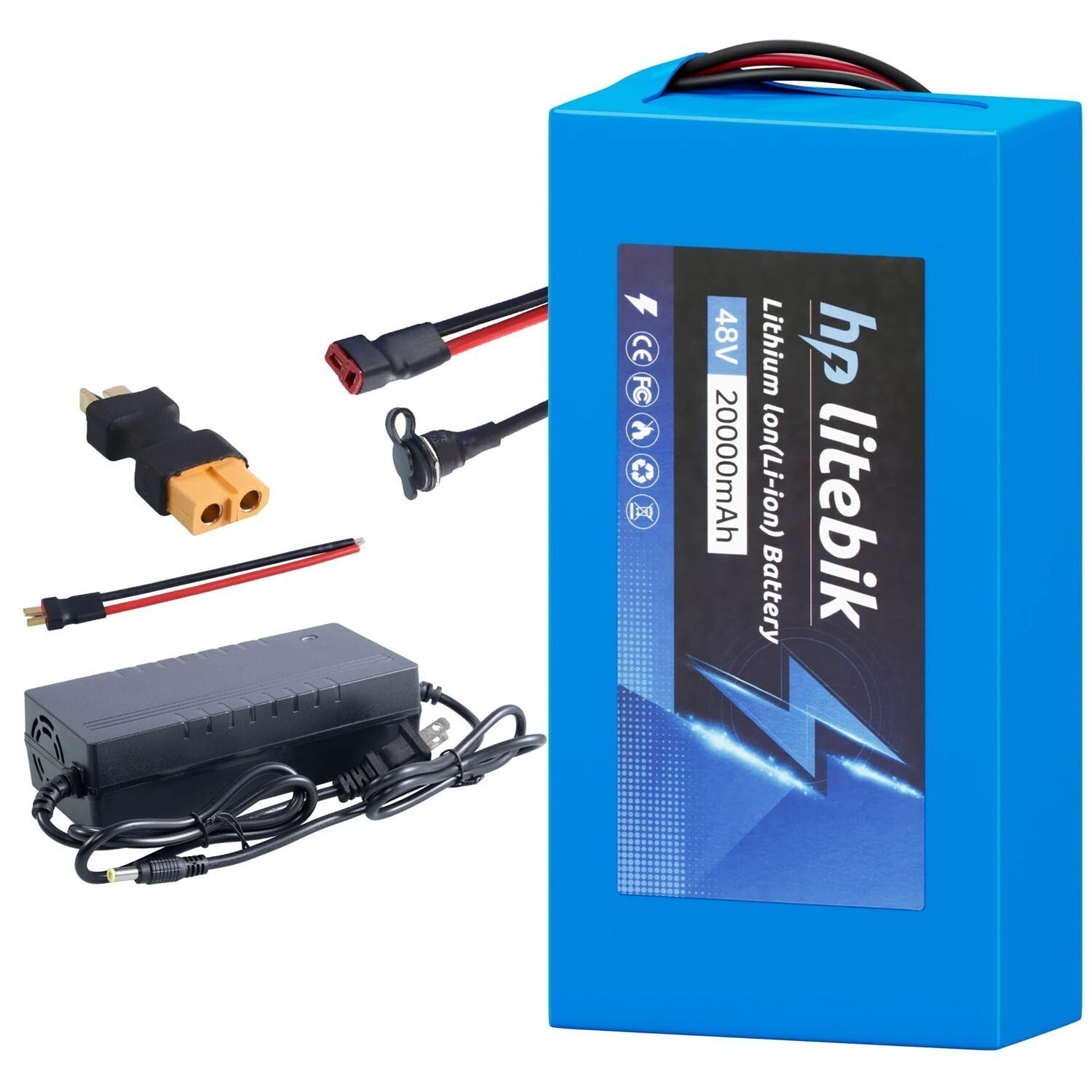 48V 20Ah Lithium ebike Battery for 200-1500W Electric Bicycle Bike Motor 30A BMS