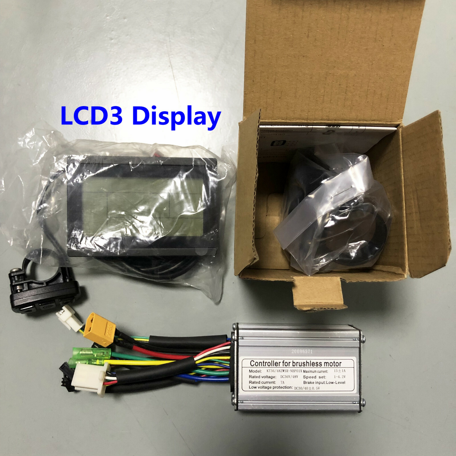 36V/48V15A KT Brushless DC Motor Controller Ebike+KT-LCD8H/KT-LCD3 Display