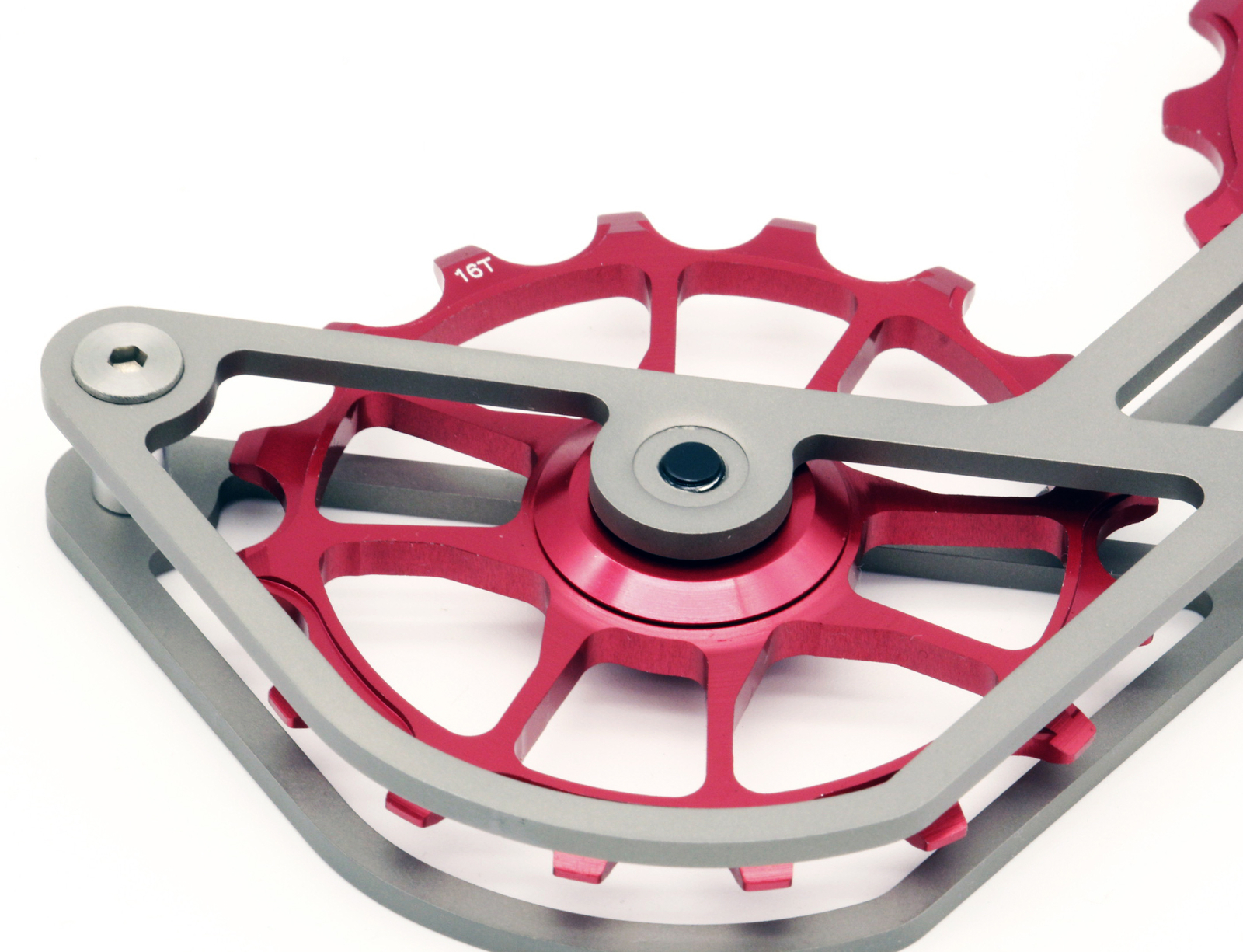 Swishti Road Bike Oversized Pulley Titanium Cage For 10/11S SRAM Force In Red