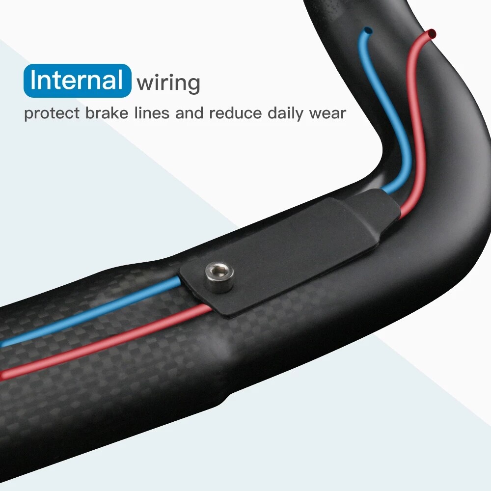 Road Bike Integrated Handlebar Stem Carbon Drop Bar Handle Bar 1-1/8 for Cycling