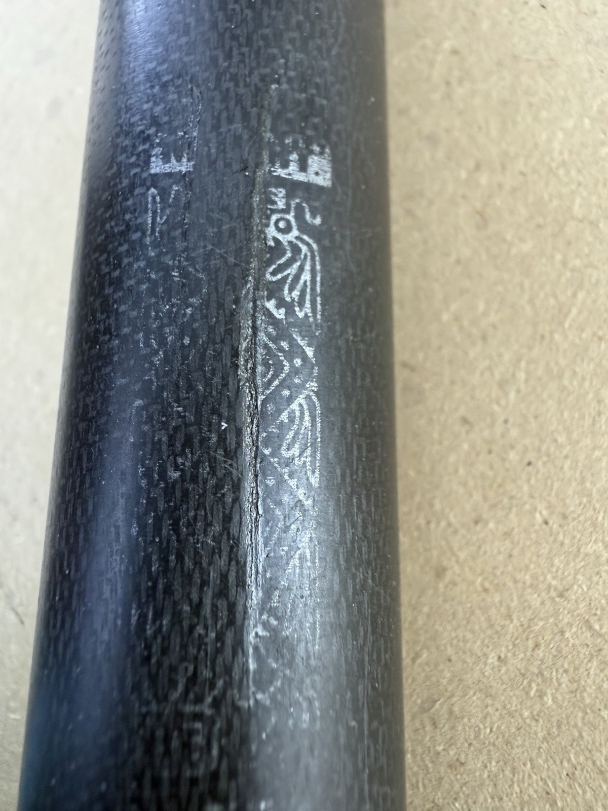 Vintage Titec Carbon Fiber Seatpost, 27.2mm x 350mm, C191 Micro Adjust