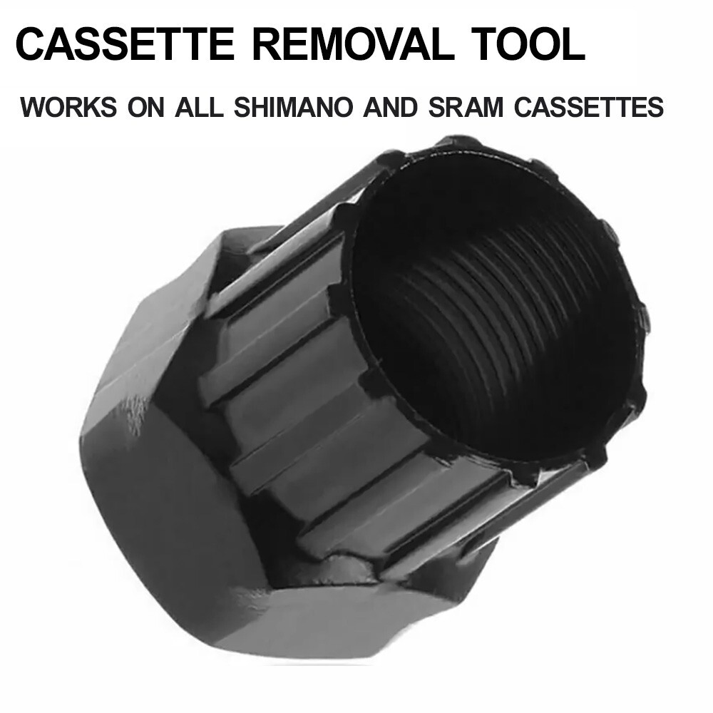 Black Bicycle Cassette Removal Tool – Works with all Shimano and SRAM Cassettes