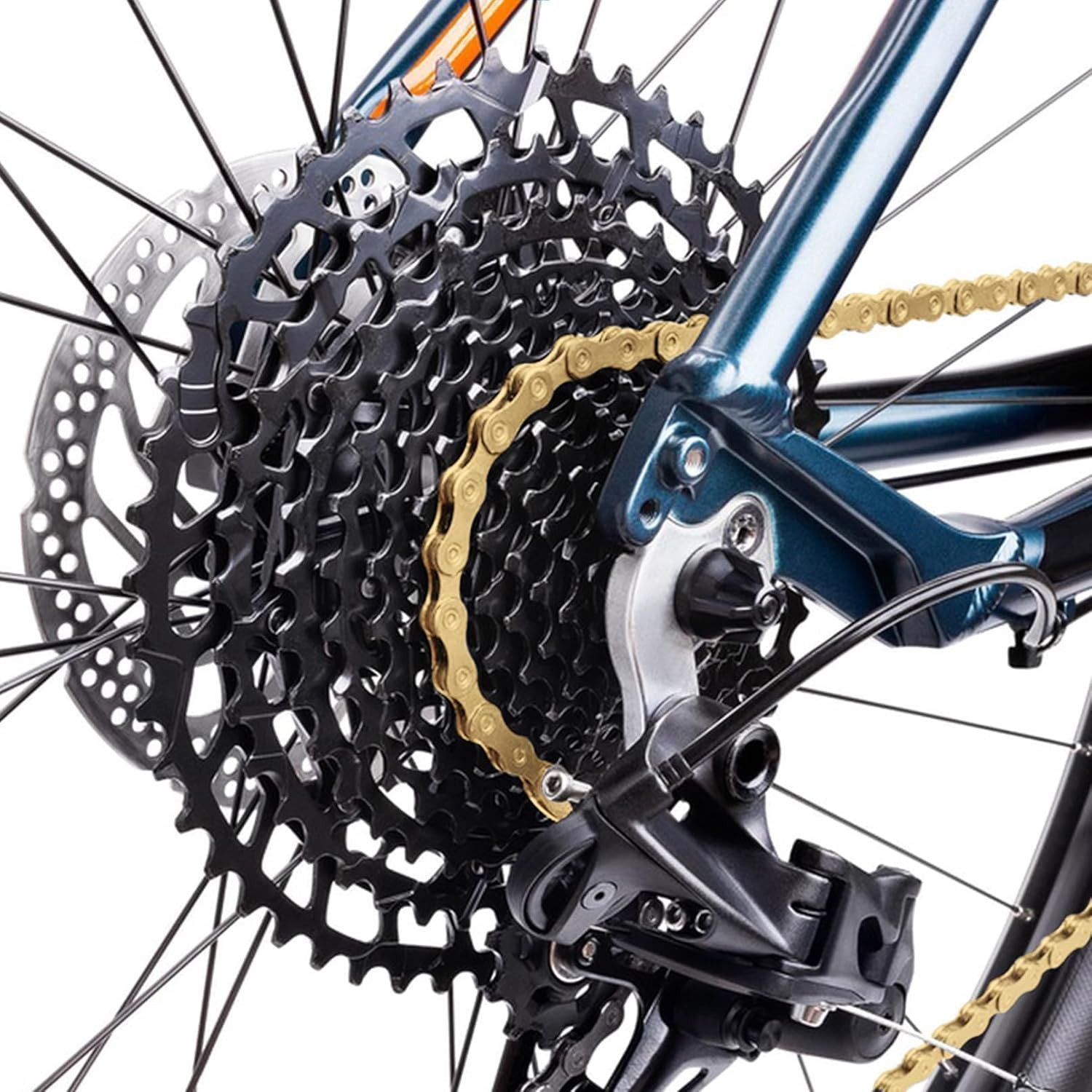 Gold Bike Chain 6/7/8 Speed Bike Chain,1/2 x 3/32 Inch,116 Links, Alloy Steel,Tr
