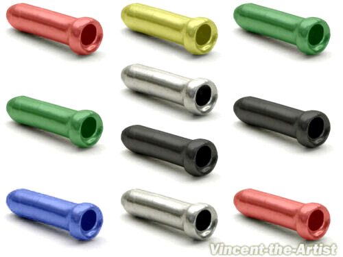 10 COLORFUL Bicycle Cable End Caps Tips – For Brake or Derailleur Bike Part