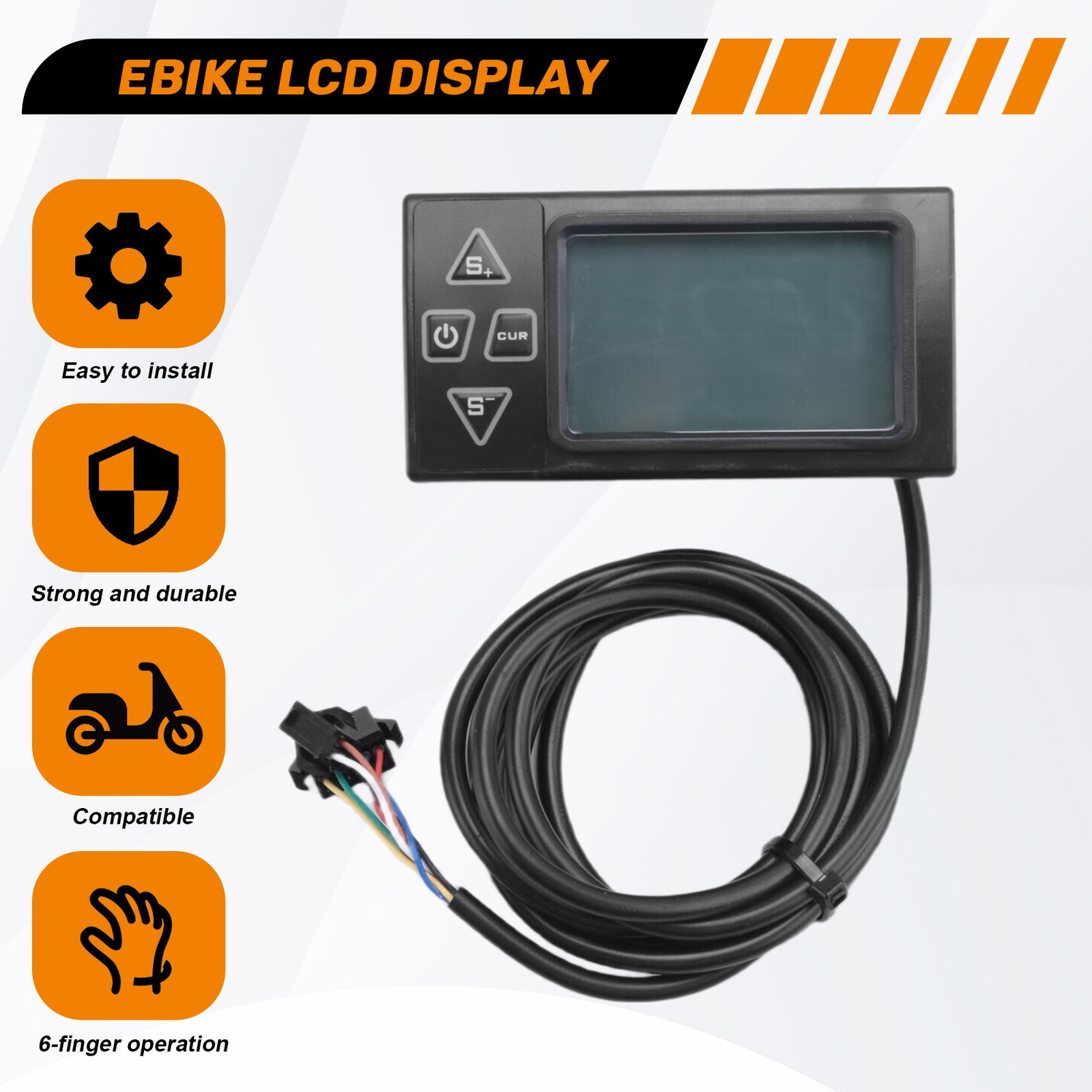 24V 36V 48V 60V S861 LCD Ebike Display Dashboard Meter for Electric Bike4483