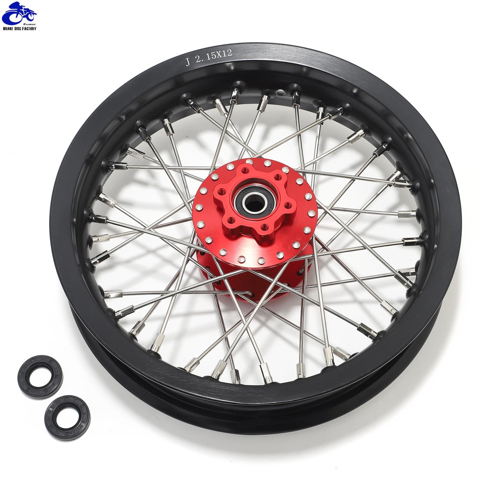 Supermoto 12″x2.15″ Spoked Front Rear Wheels Rims Hubs For SUR RON Light Bee LBX