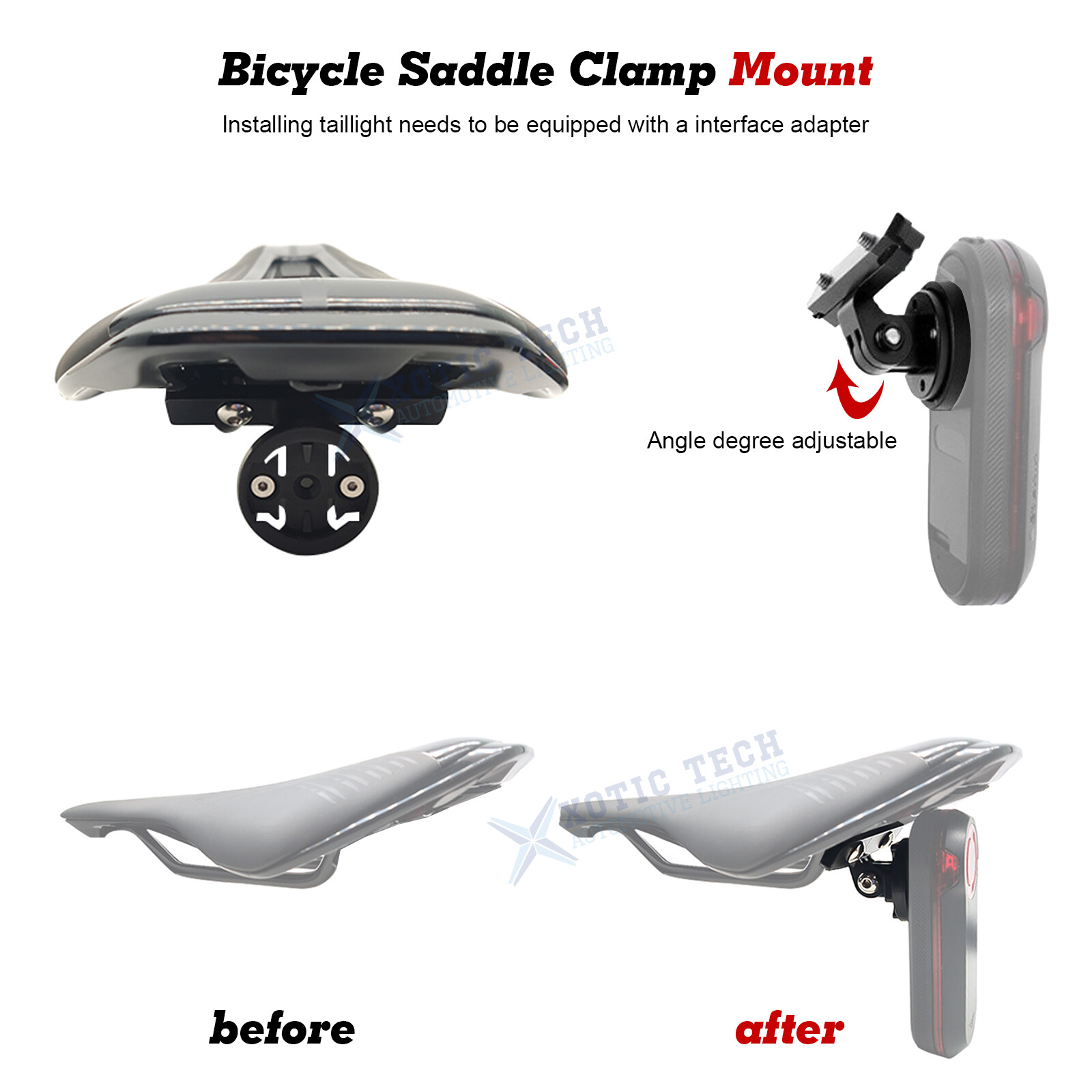 Saddle Rail Clamp Seat Post Mount for Garmin Varia RTL510 RTL515 Rearview Radar