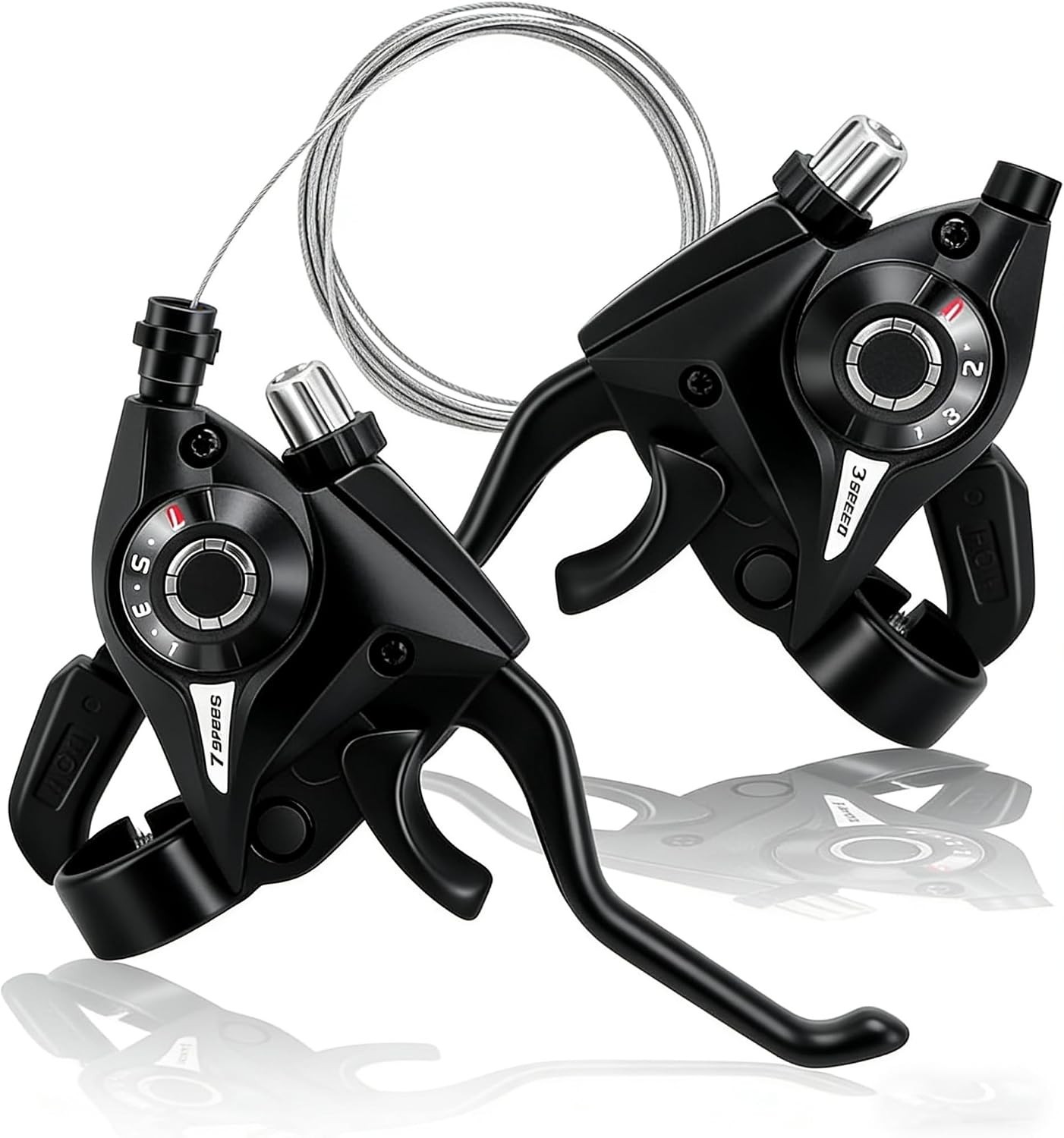 3×7 Speed Bike Shifter Brake Levers Combo, 21-Speed Integrated Bicycle Gear S…