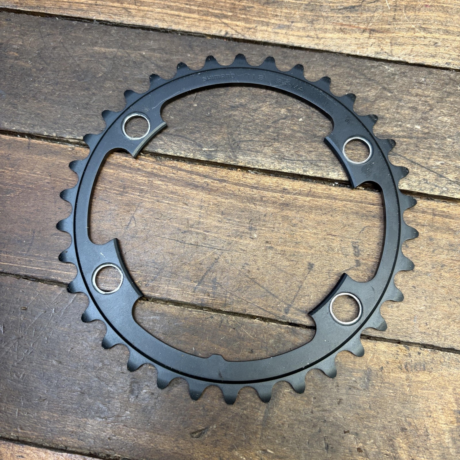 Shimano 34T Chainring 110 BCD 4-Arm Asymmetric Black Road Bike 11 Speed 34 Tooth