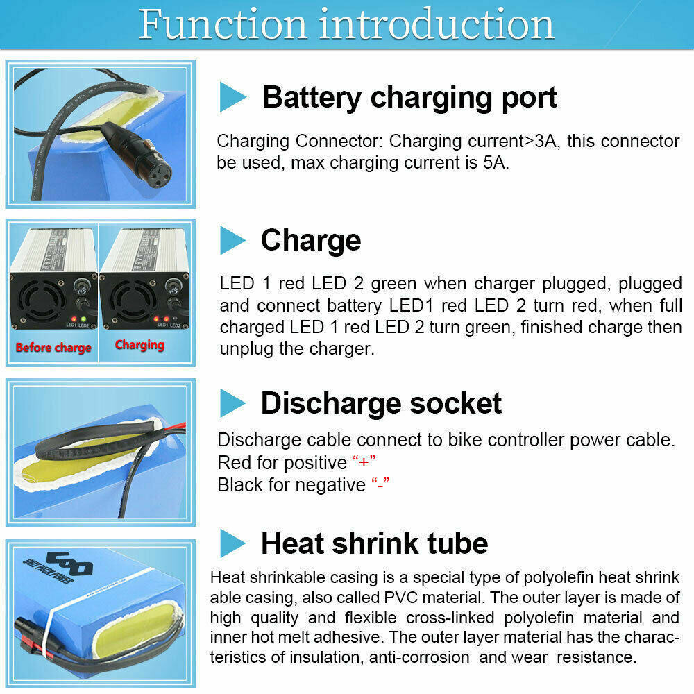 UPP Ebike Battery 36V 48V 52V 72V 40Ah Lithium eBike Scooter Motorcycle Battery