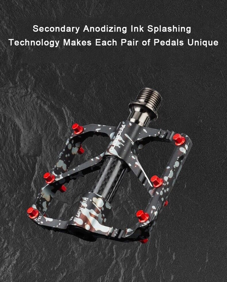 PROMEND Camouflage Non-slip Aluminium Alloy Carbon Tube 3 Bearings Bicycle Pedal