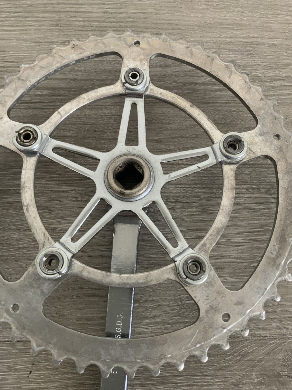 NERVAR SPORT CRANKSET SINGLE 52 CM ROOM FOR A DOUBLE 128 BCD SQUARE TAPER 9/16