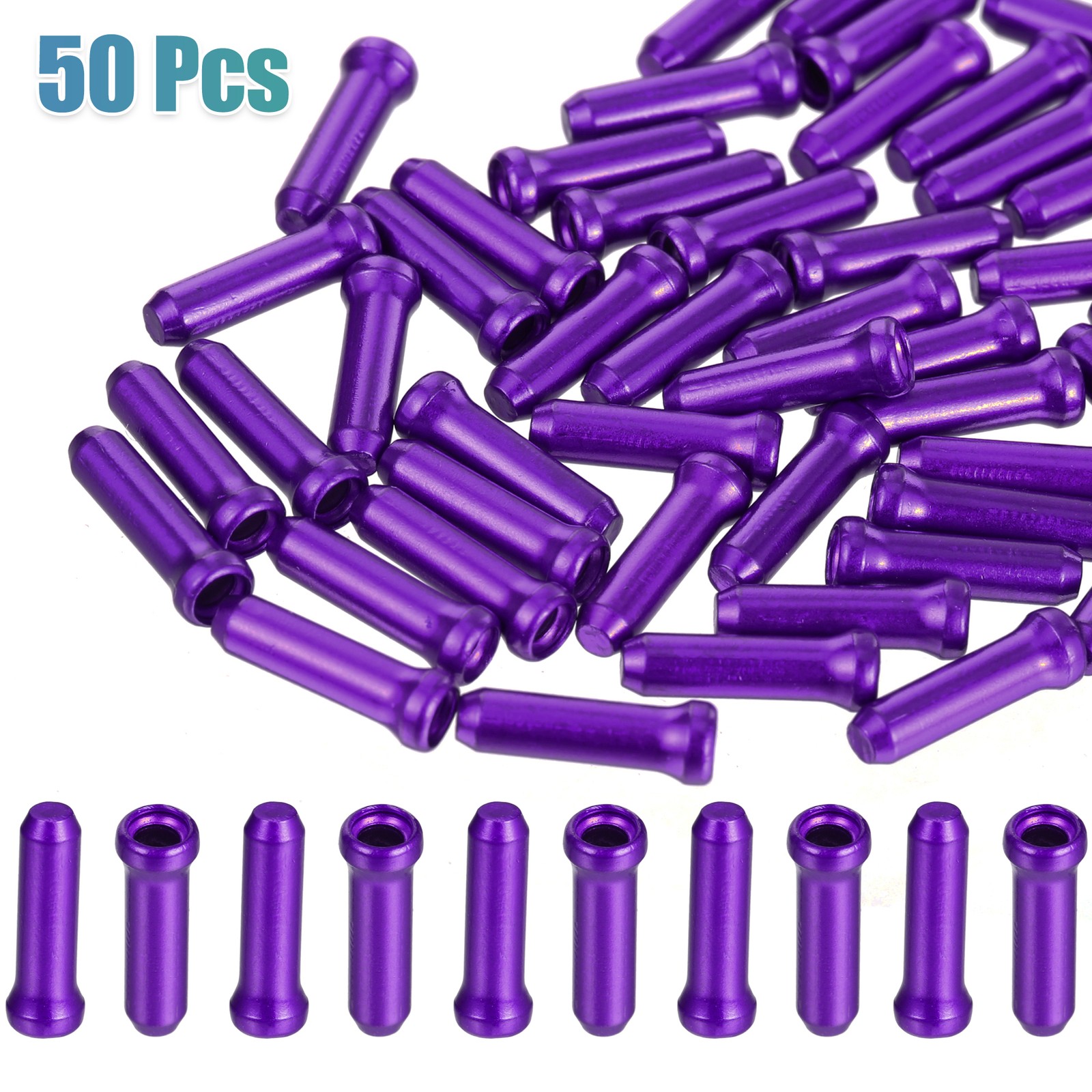 50pcs Bike Brake Cable Cap Bicycle Shifter Brake Gear Inner Cable Cap Purple