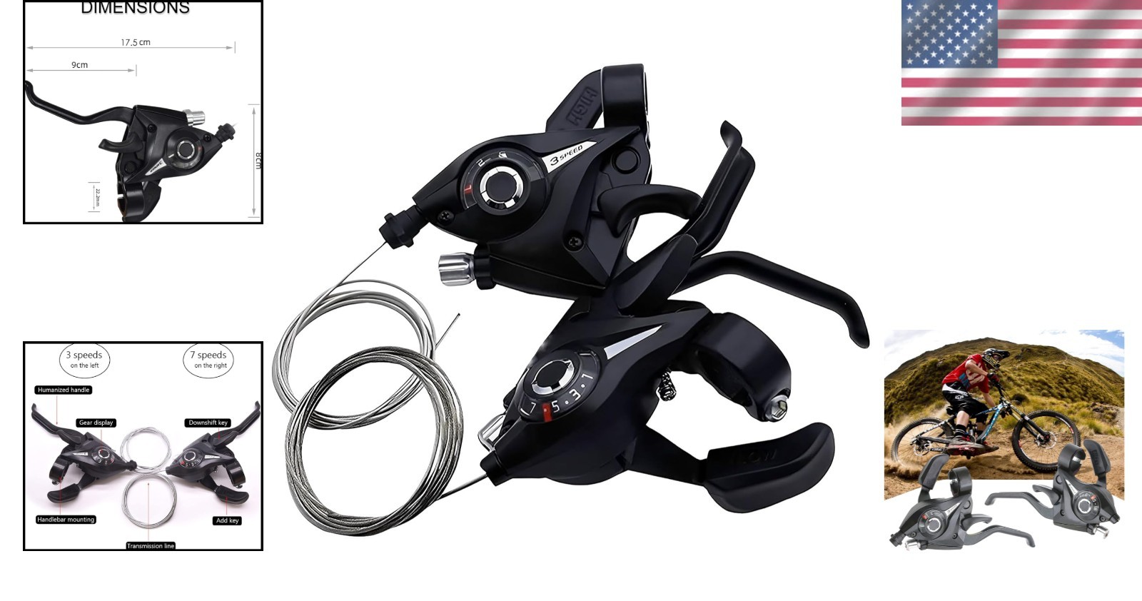 Ambidextrous 3×7 21-Speed Shifter Set for Mountain and Road Bikes – Easy Install