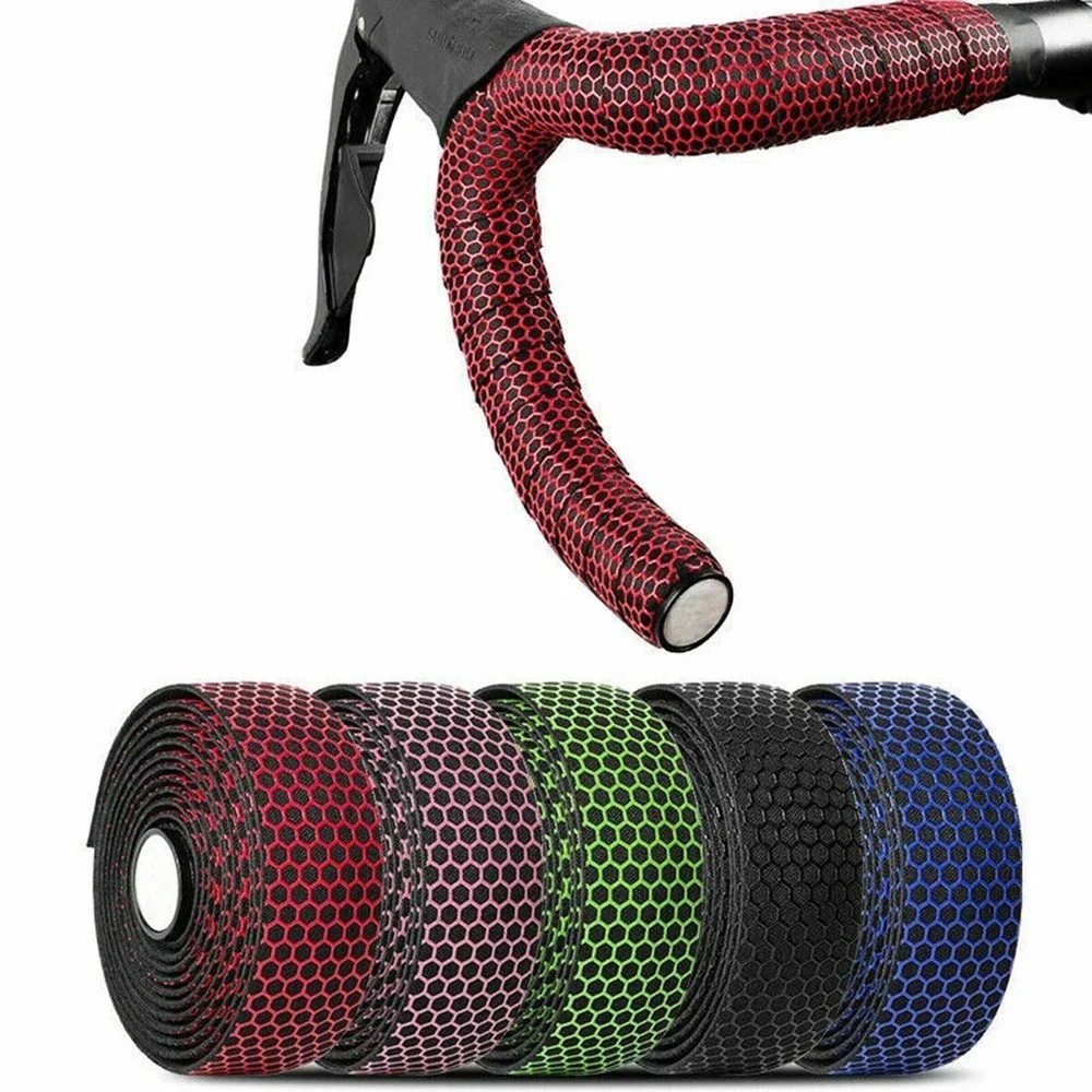 1 Pair EVA Bike Handlebar Tape Road Bicycle Anti-Slip Bar Wrap End Plugs Black