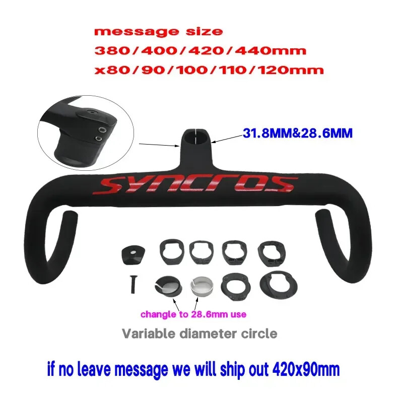 Carbon Fiber Road Bicycle Handlebar Stem Internal Cable Routing 28.6mm 31.8mm