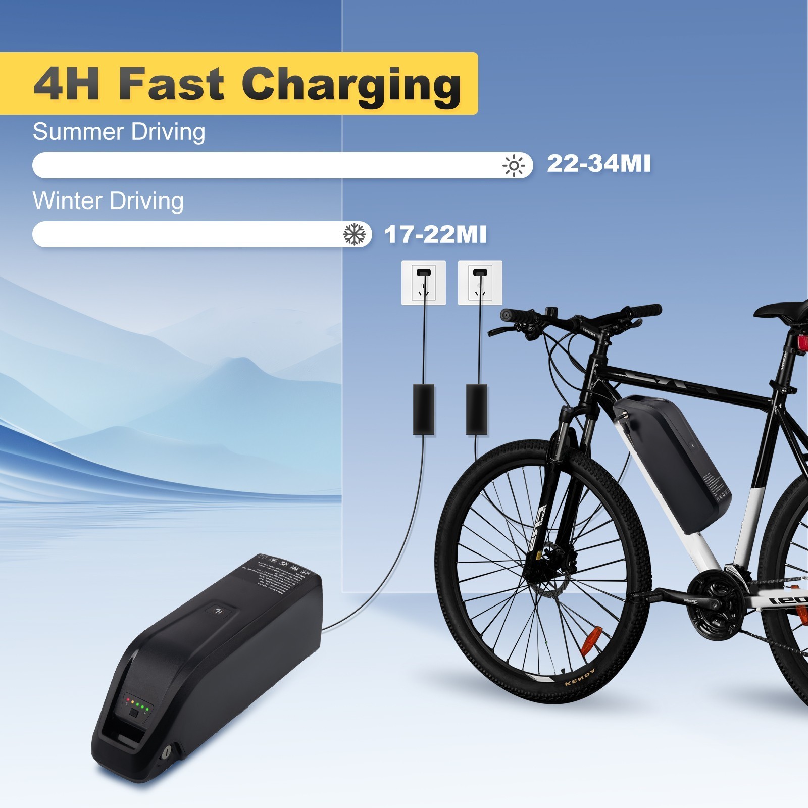 Electric Bicycle 48V 10Ah Hailong Lithium Ebike Battery F o 0-1000W 4Pin/5Pin.
