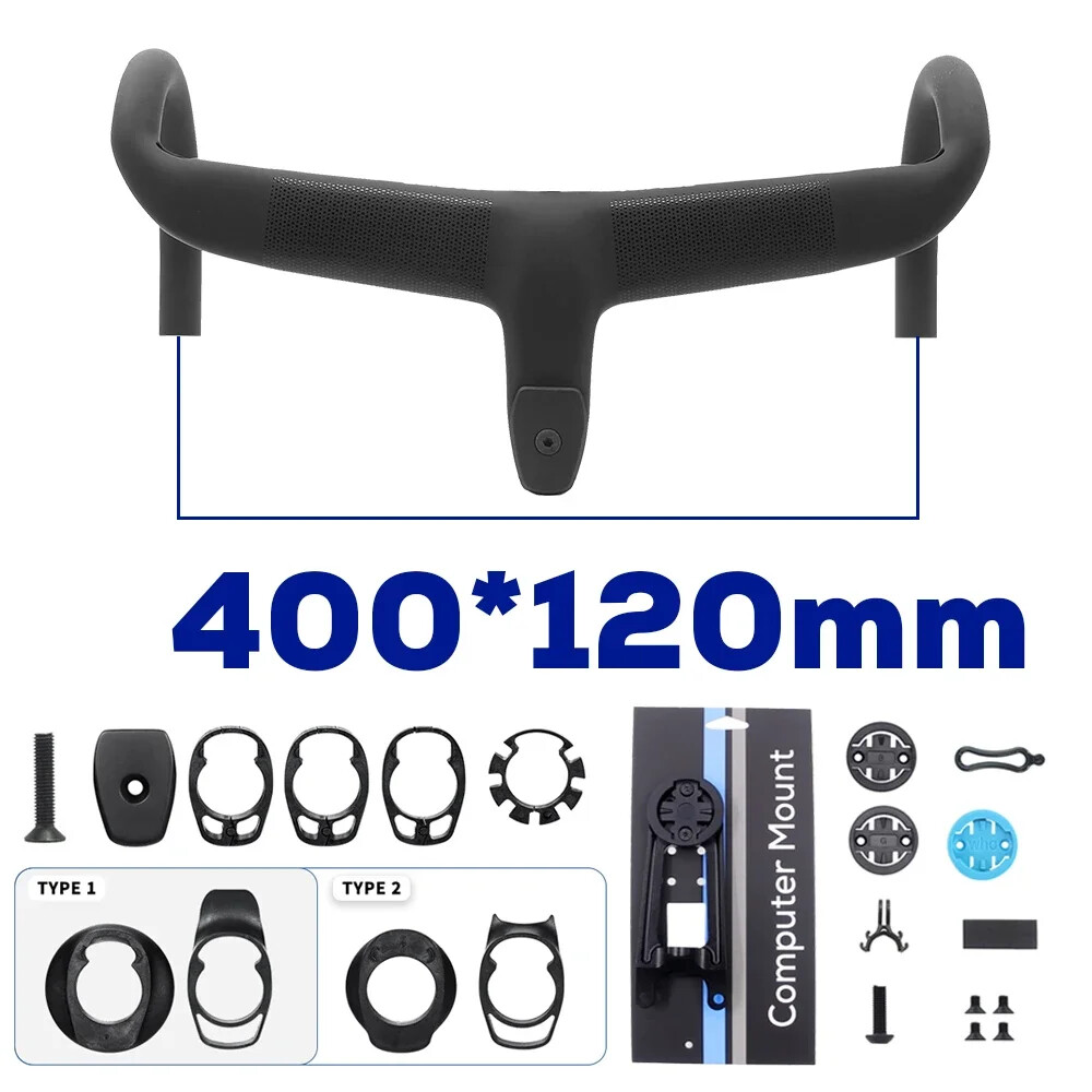 Carbon Cockpit Full Internal Cable Road Bicycle Di2 Integrated Handlebar 360mm
