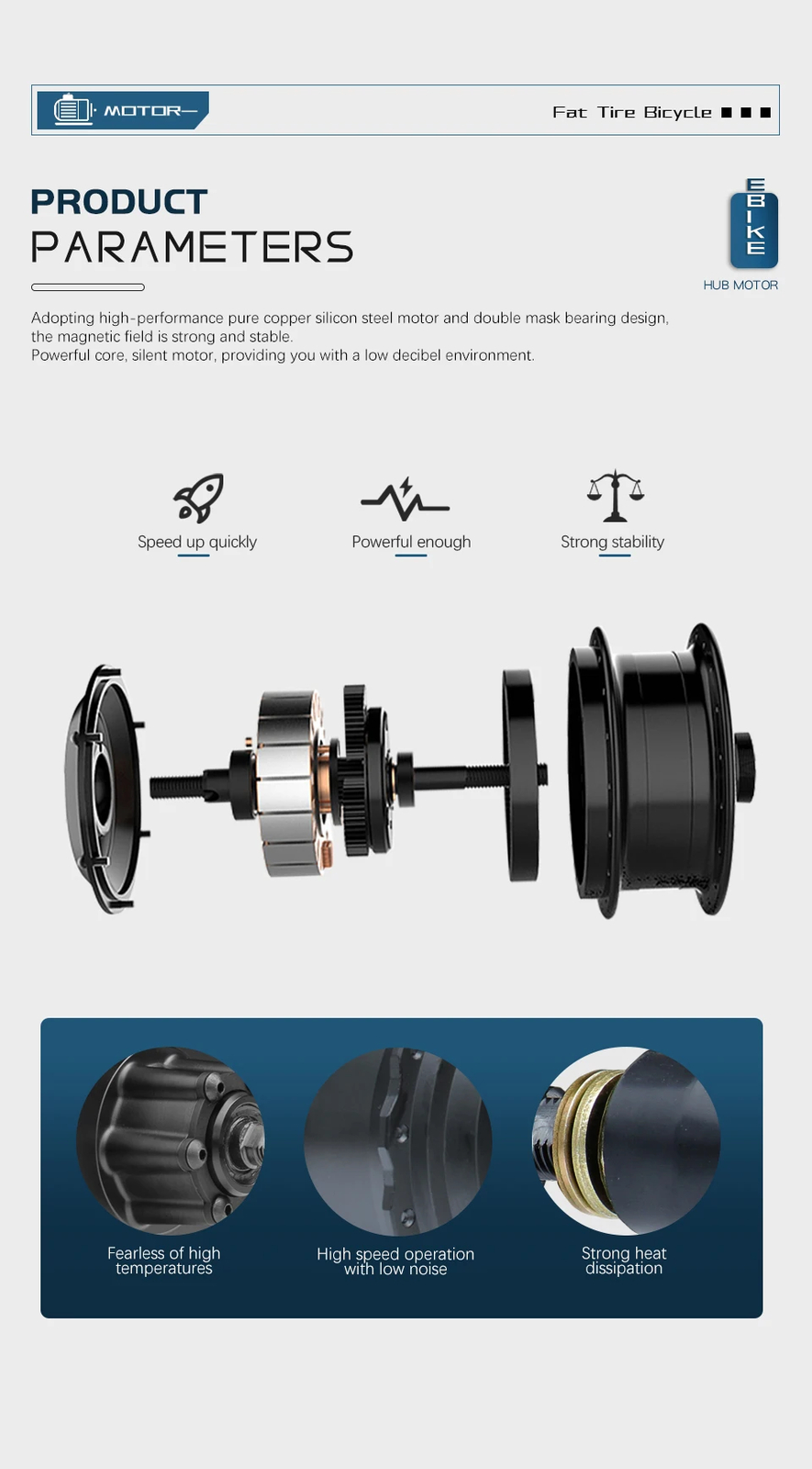 750W E-Bike Conversion Rear Cassette Hub Motor Kit 20 24 26″ Snow/Beach Fat Bike