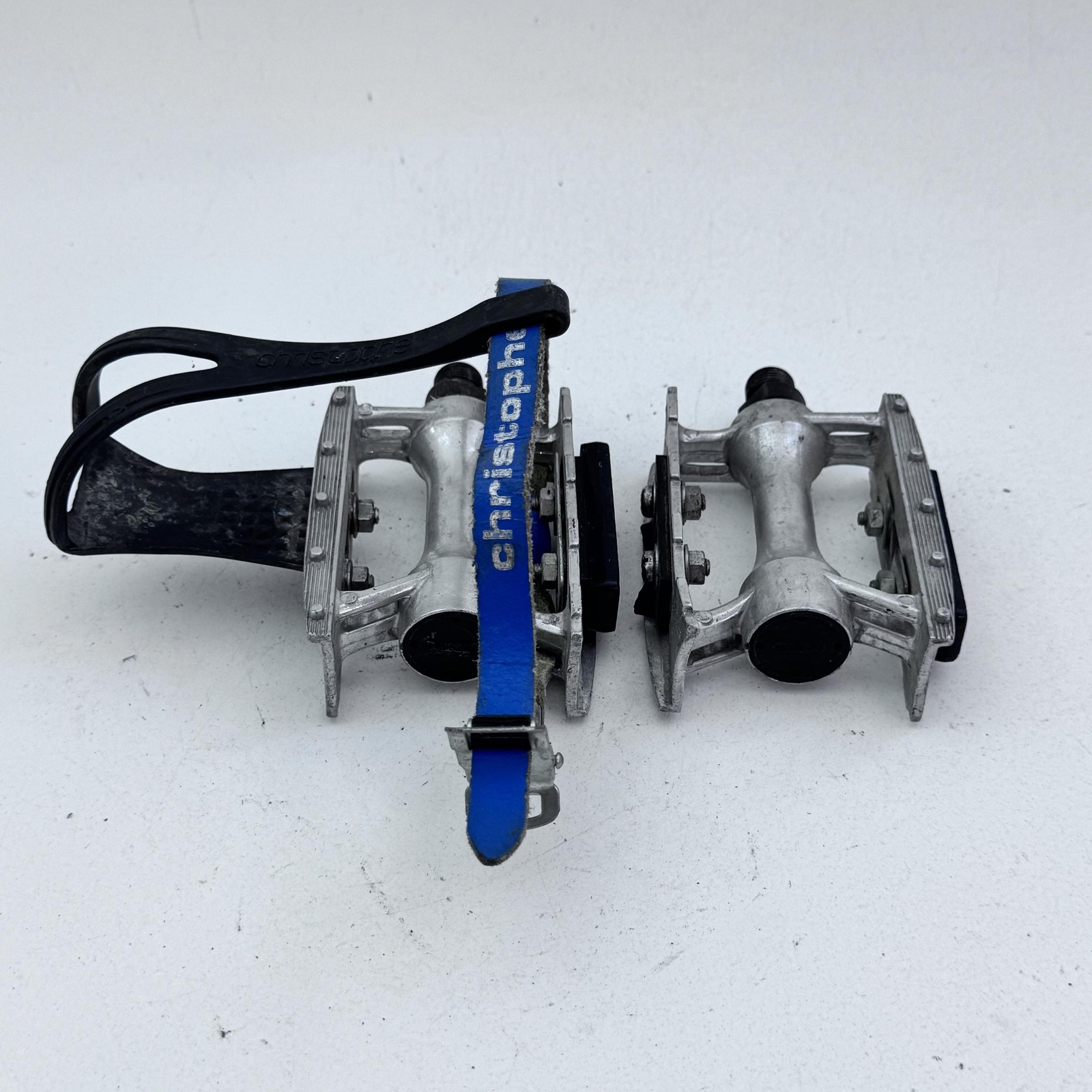 Vintage MKS AR-5 Road Bike Pedals Christophe Toe Clip Strap Reflectors 9/16 A39