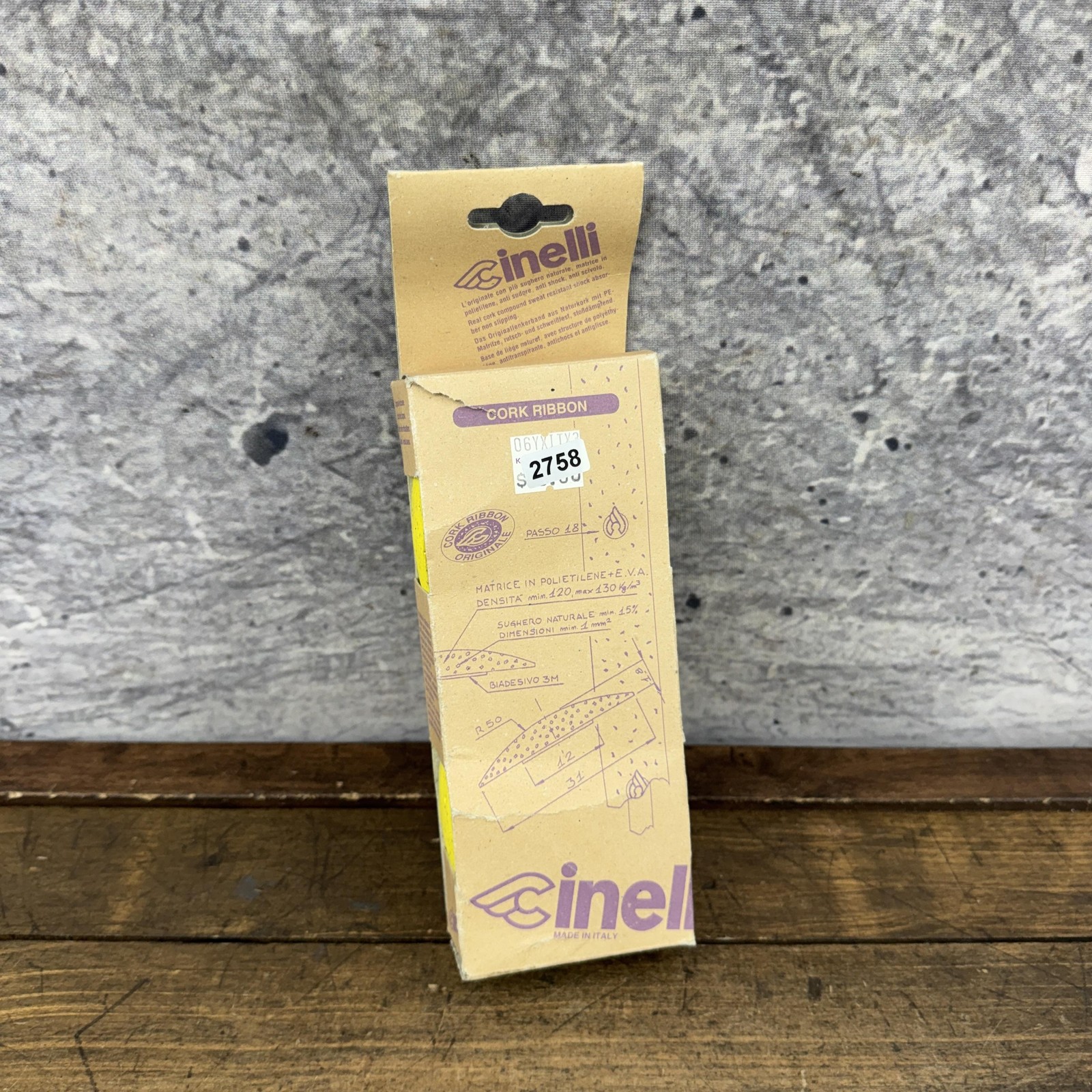 Cinelli Cork Ribbon Handlebar Tape Yellow Pair Road Bike Made Italy NOS Bar Wrap