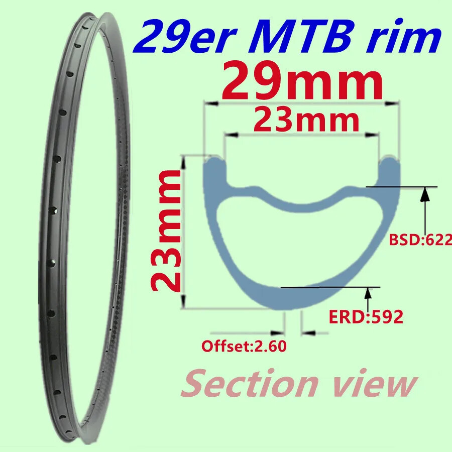 XC MTB Carbon Fiber Rims Custom 20 25 30mm Depth Disc Brake Bike Wheel 28H
