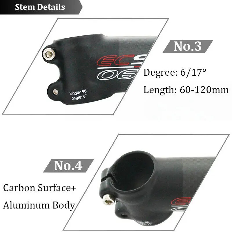 31.8mm Mountain Bike Handlebar Stem 6/17degrees 60-120mm Cycling Accesorios